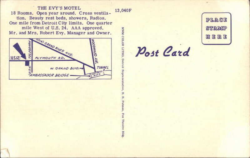 Gemini Motel (Evys Motel) - Vintage Postcard